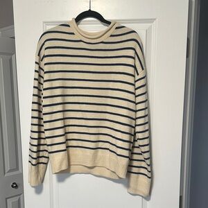 NWOT Striped Cream and navy Sweater